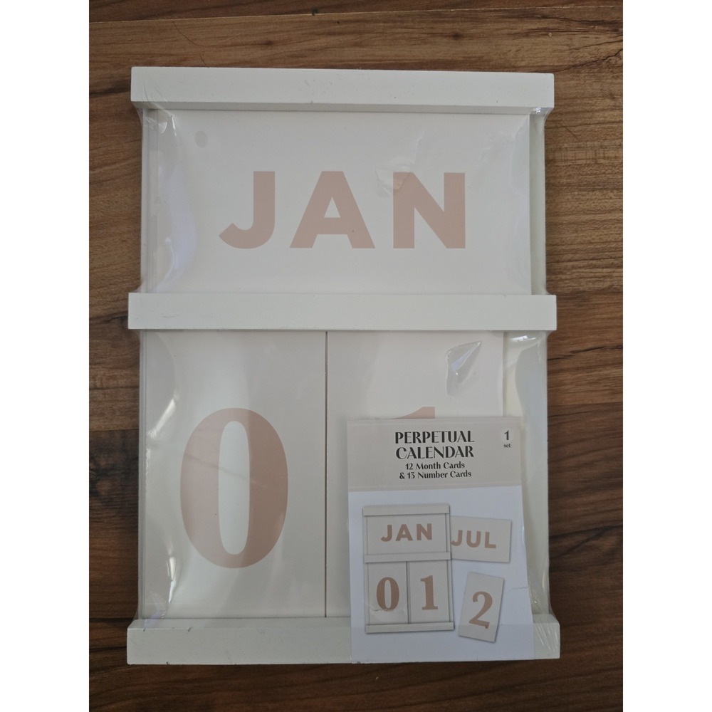 Perpetual Calendar Wooden Board Farmhouse White All Inserts S31